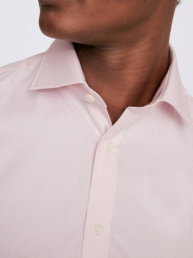 Moss Tailored Single Cuff Cotton Dobby Shirt, Dusky Pink