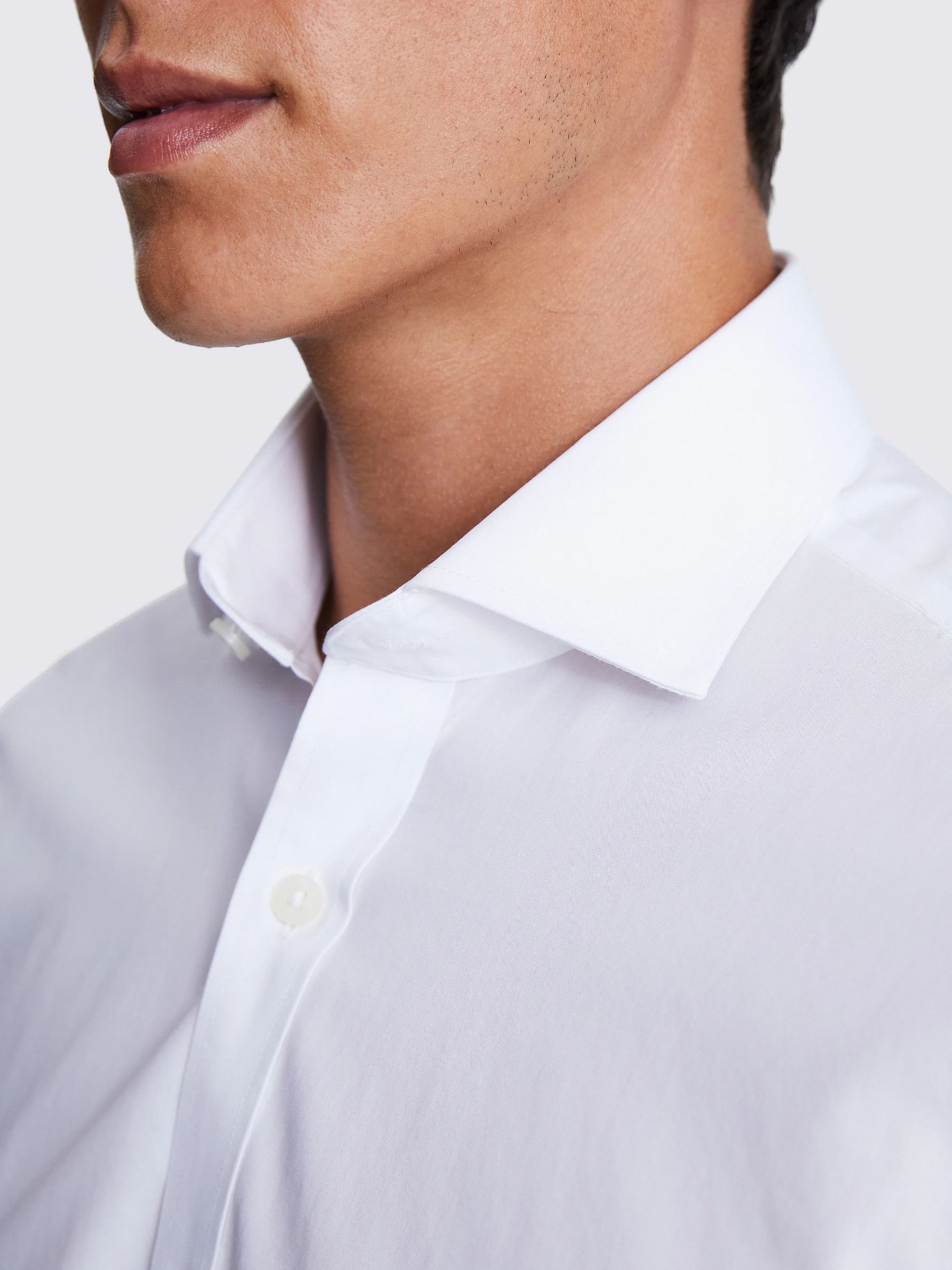 Buy Moss Single Cuff Non-Iron Tailored Fit Shirt, White Online at johnlewis.com