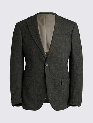 Moss Tailored Fit Herringbone Jacket, Olive