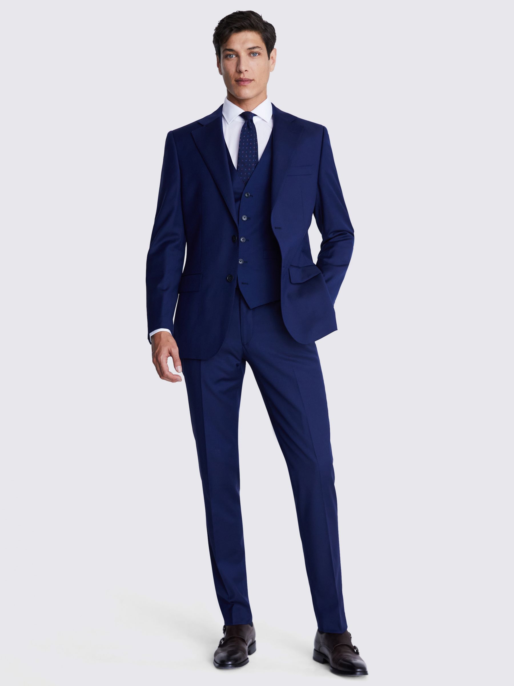 Moss Tailored Fit Twill Suit Jacket, Navy, 34S