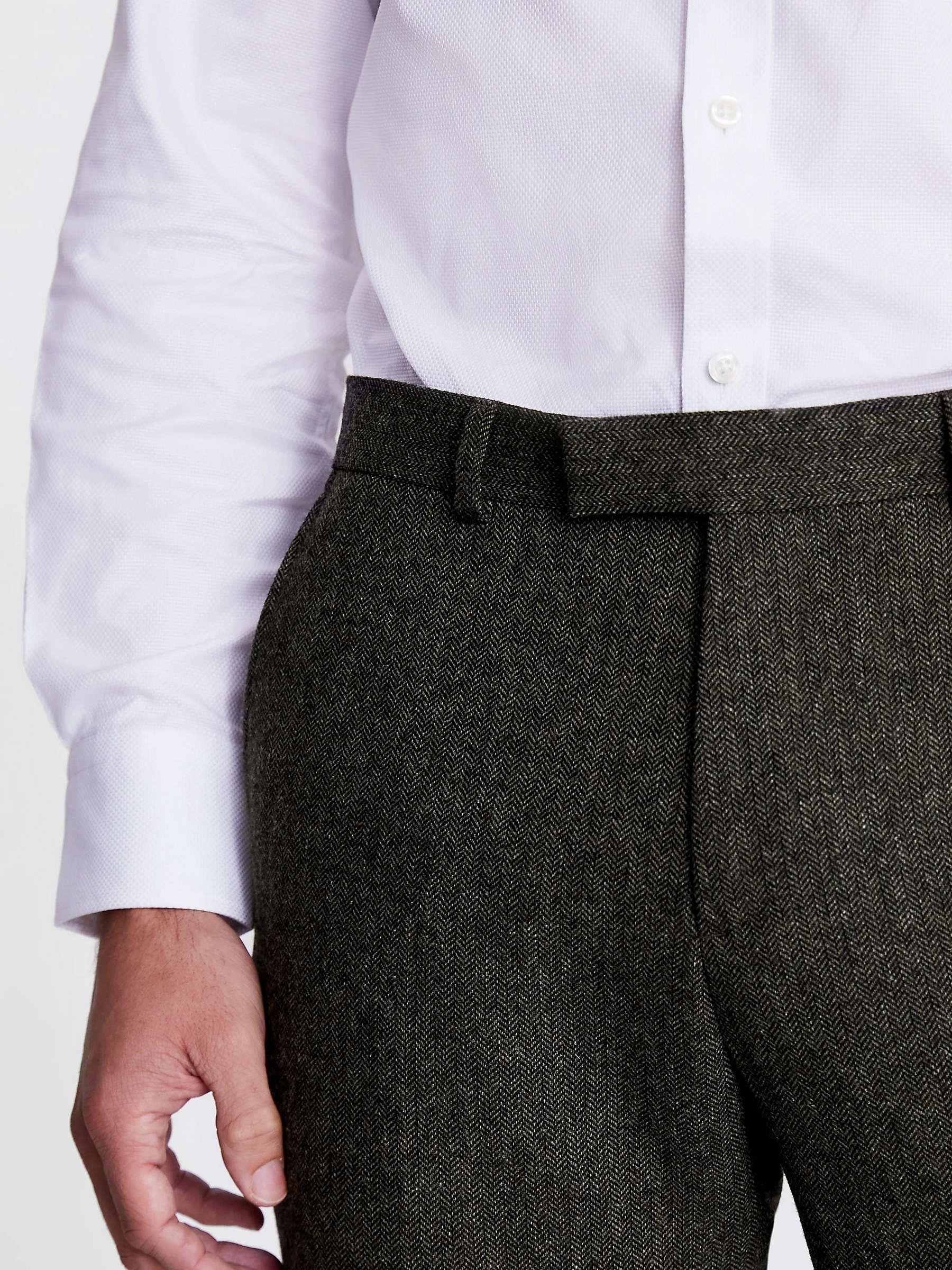 Buy Moss Tailored Fit Herringbone Tweed Trousers Online at johnlewis.com