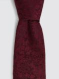 Moss Floral Swirl Silk Tie, Wine