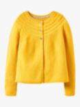 Mini Boden Kids' Plain Textured Cashmere Blend Cardigan, Sweetcorn Yellow
