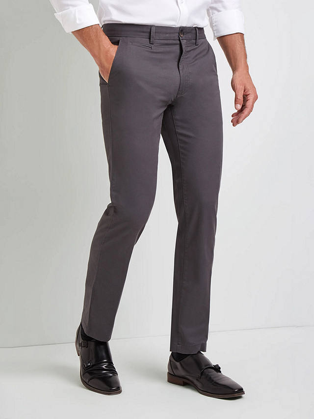 Moss Tailored Stretch Chinos, Graphite at John Lewis & Partners