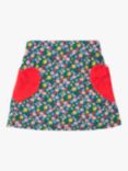 Mini Boden Kids' Spring Floral Heart Pocket Skirt, Multi