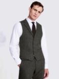 Moss Tailored Fit Herringbone Waistcoat, Olive