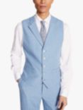 Moss Tailored Fit Herringbone Waistcoat, Blue