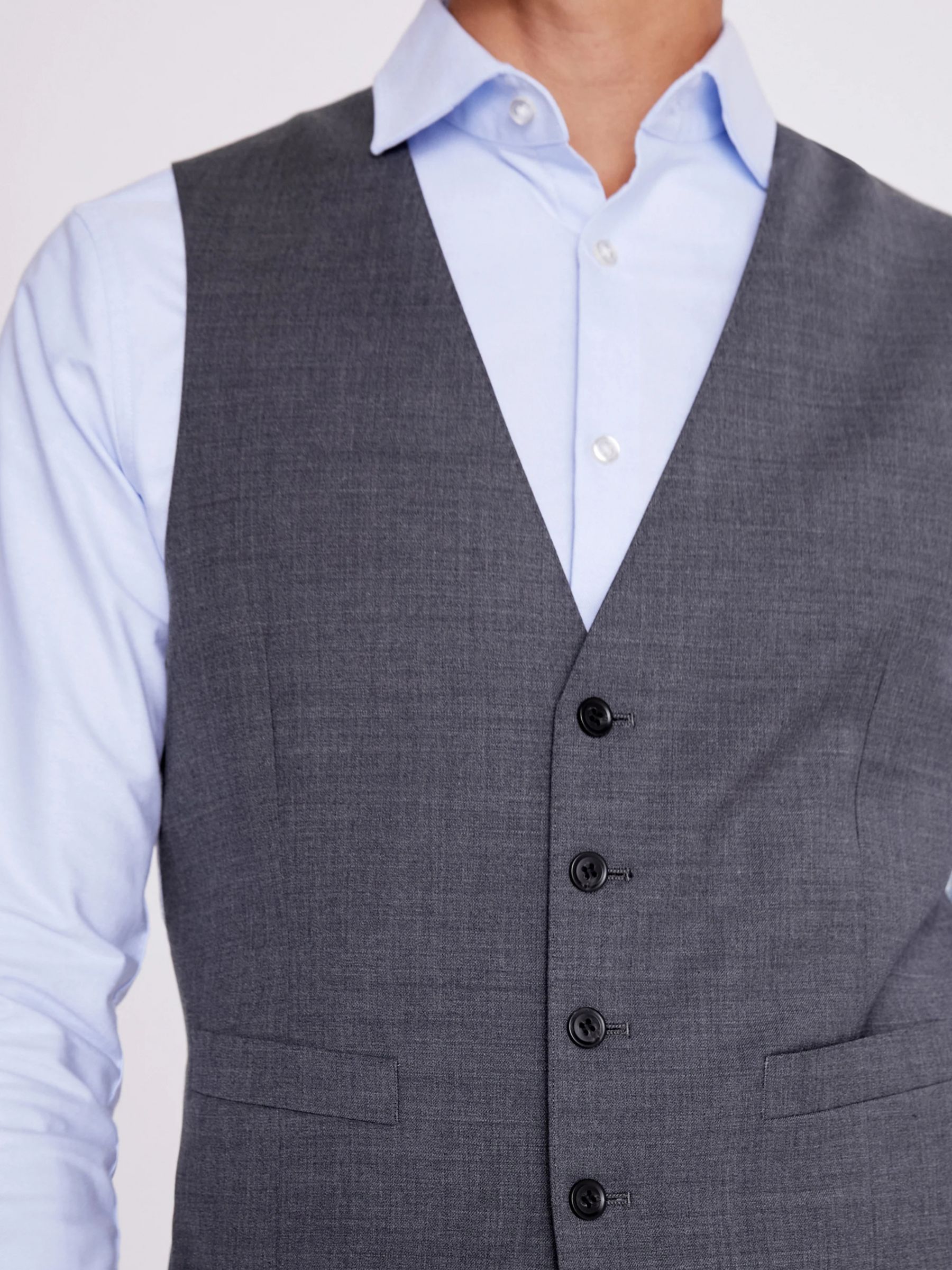 Buy Moss Tailored Twill Wool Blend Waistcoat, Grey Online at johnlewis.com