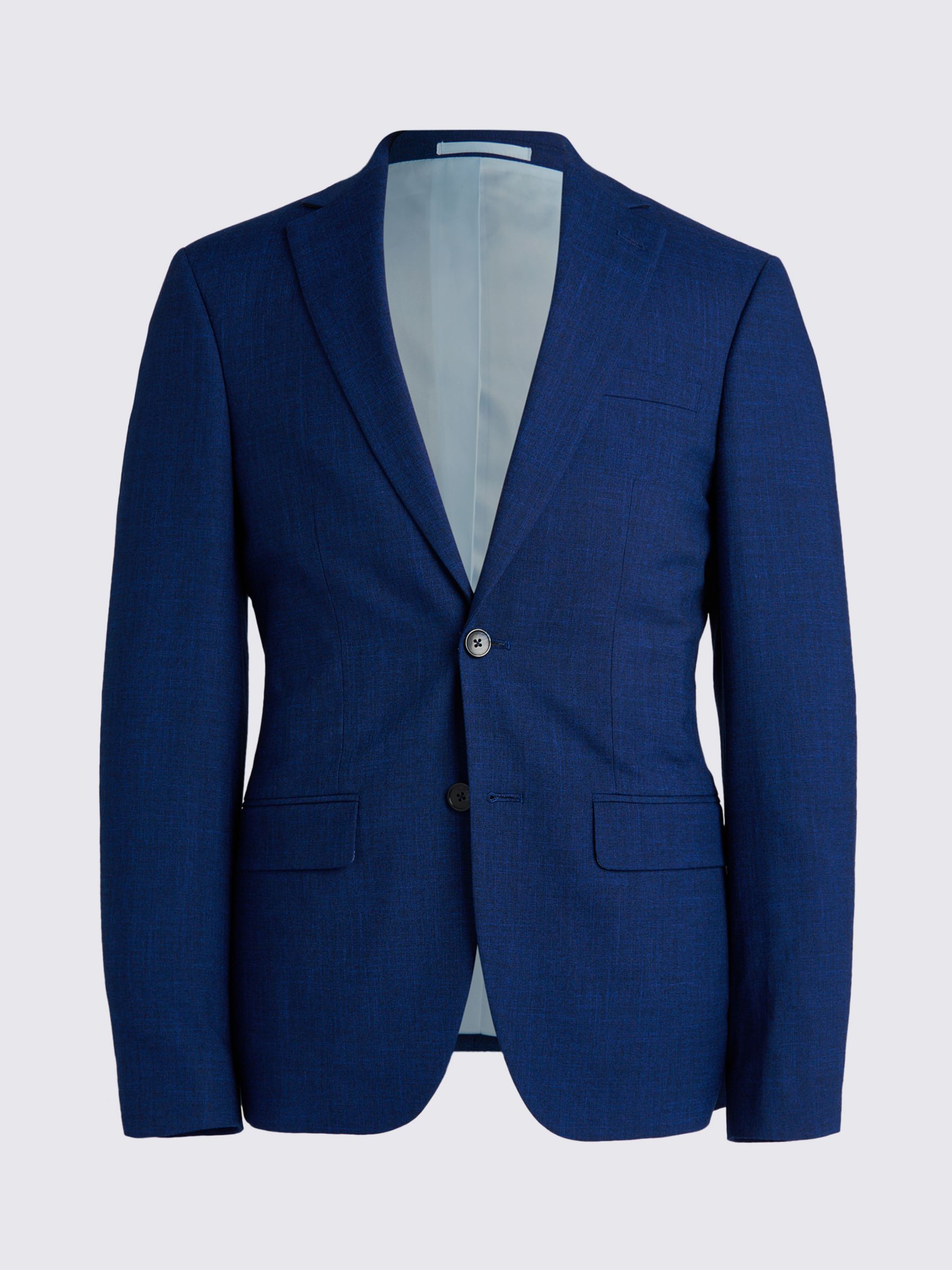 Moss Slim Fit Slub Suit Jacket, Blue, 34S
