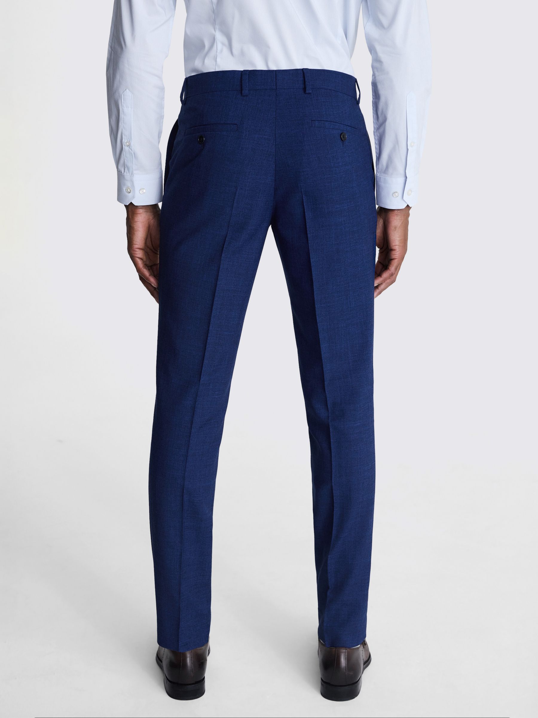 Buy Moss Slim Slub Suit Trousers, Blue Online at johnlewis.com