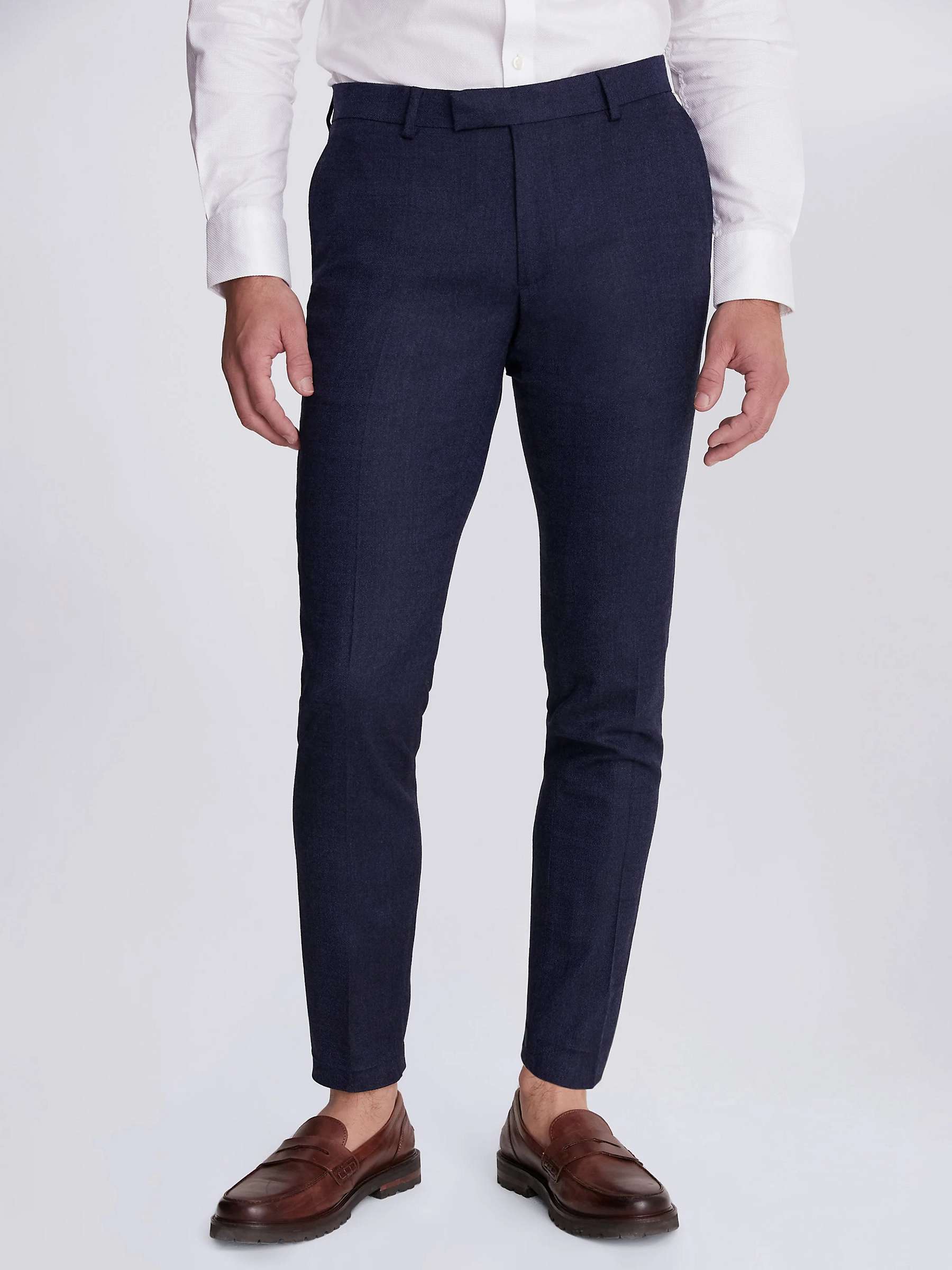 Buy Moss Slim Twisted Wool Blend Trousers, Blue Online at johnlewis.com