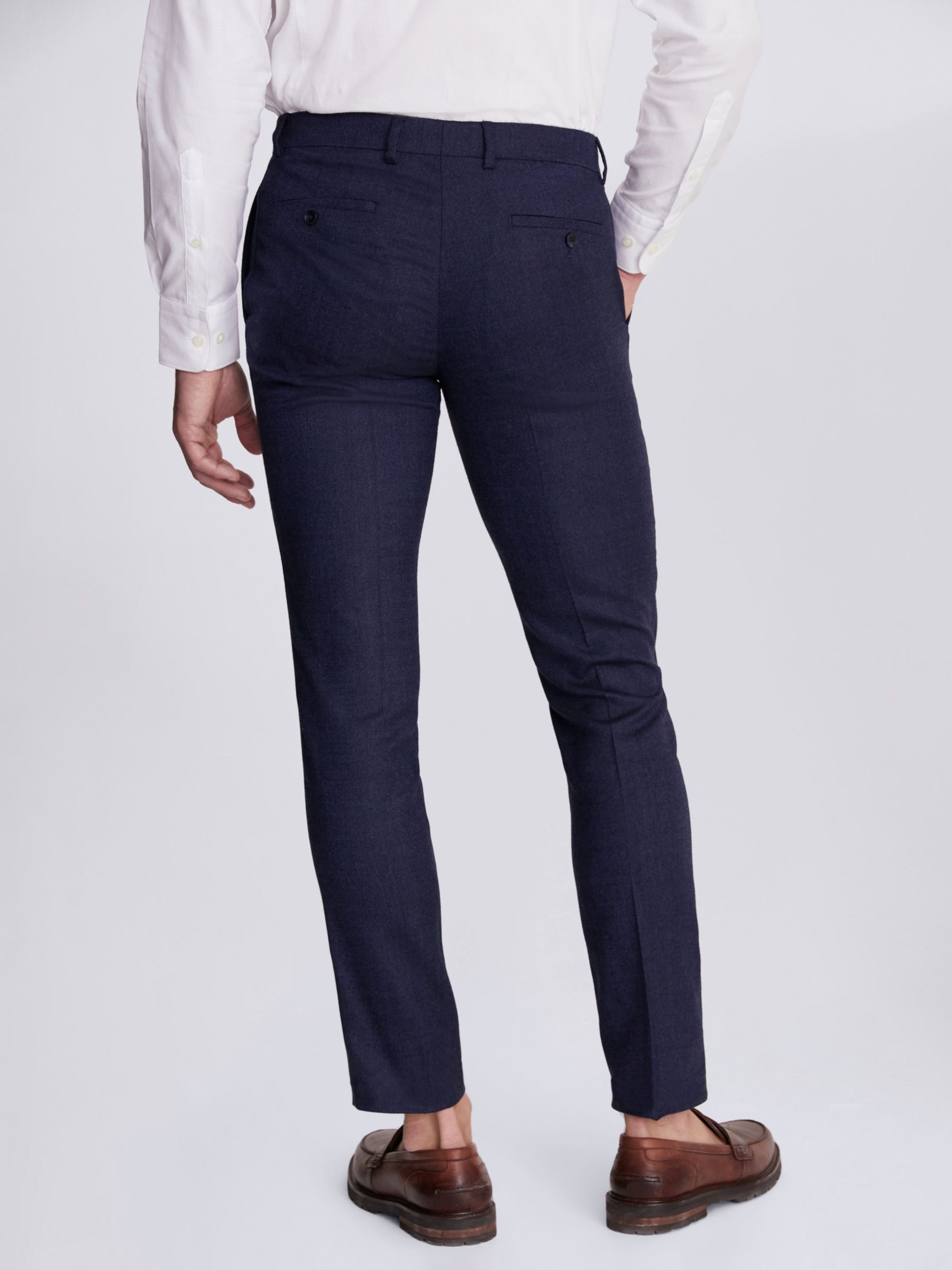 Buy Moss Slim Twisted Wool Blend Trousers, Blue Online at johnlewis.com