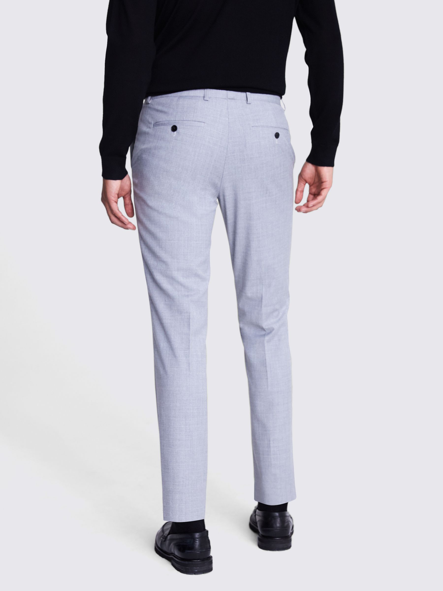 Moss Slim Fit Stretch Trousers, Grey at John Lewis & Partners