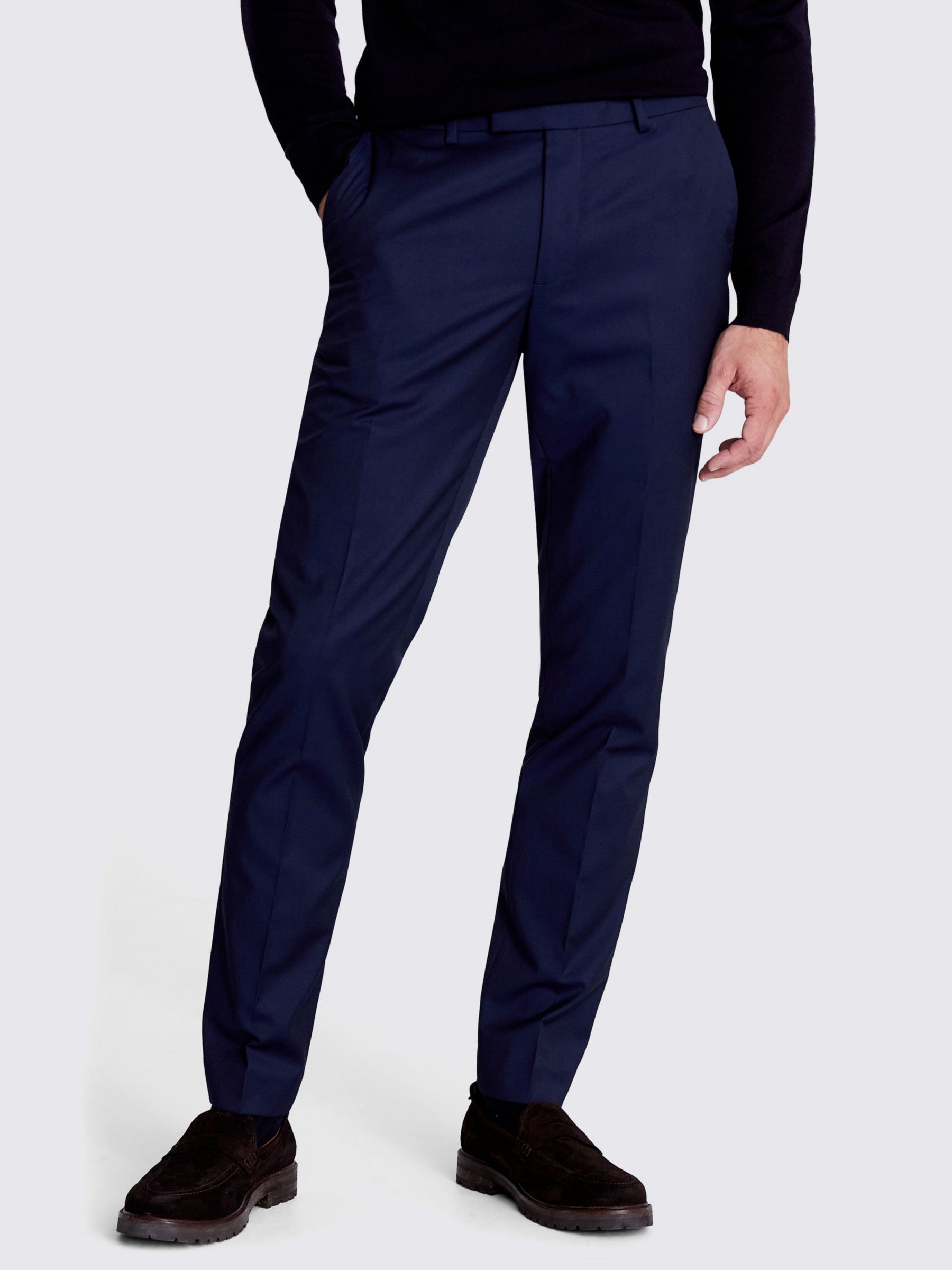 Moss Slim Fit Ink Stretch Trouser, Ink, 28S