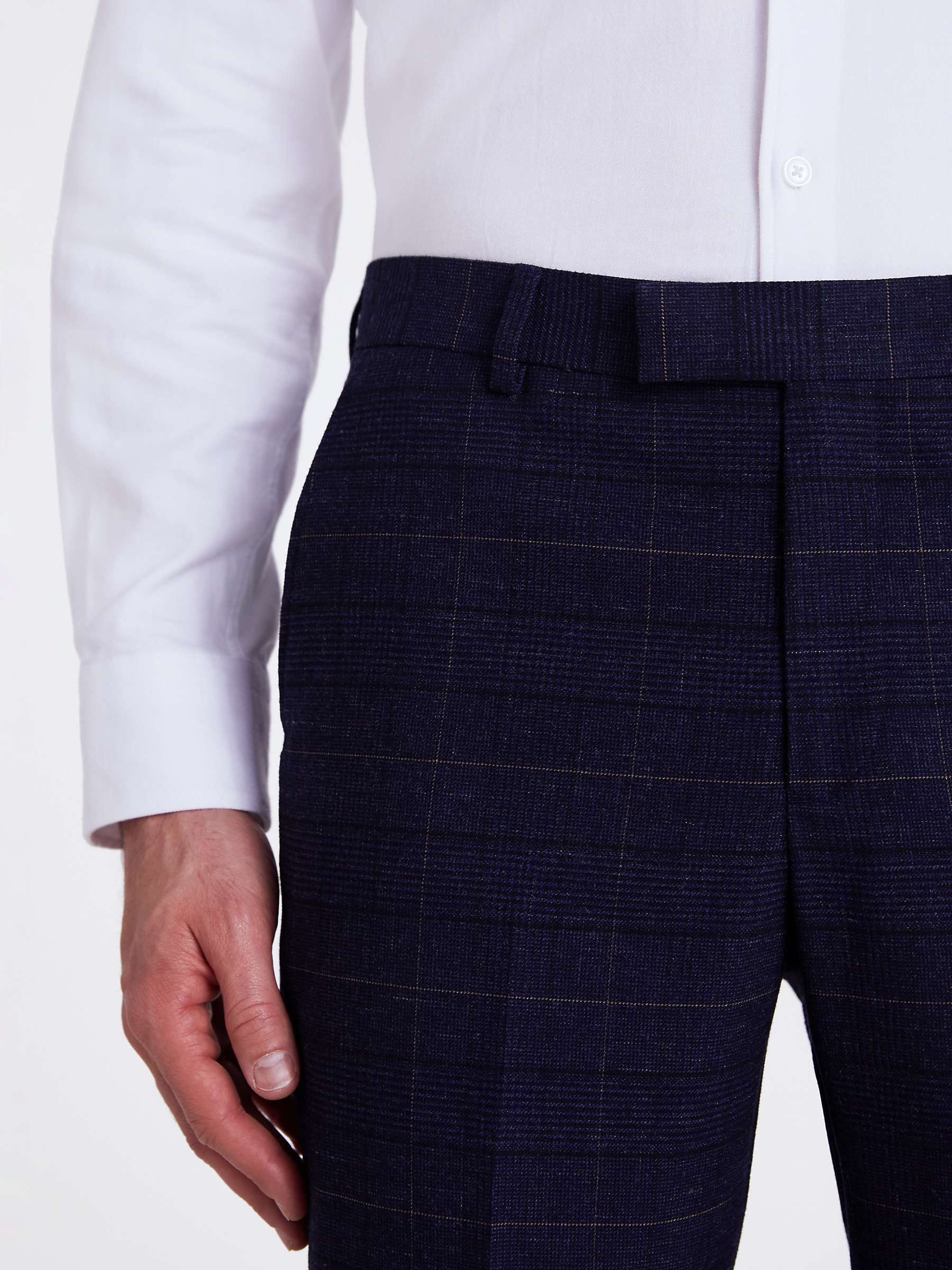 Buy Moss Slim Check Suit Trousers, Navy/Black Online at johnlewis.com