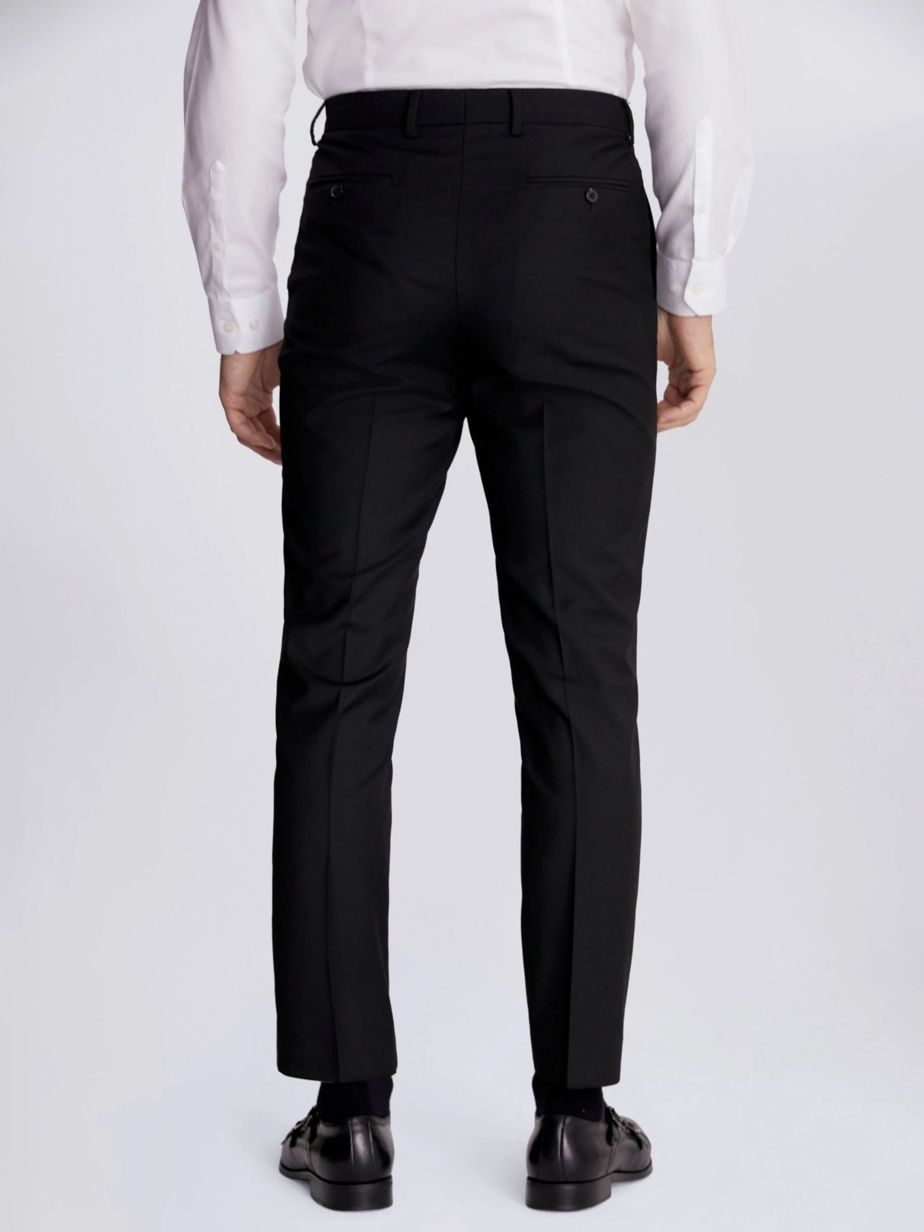 Moss Slim Fit Stretch Trousers, Black, 28S