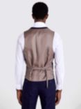 Moss Slim Fit Check Waistcoat, Navy/Taupe