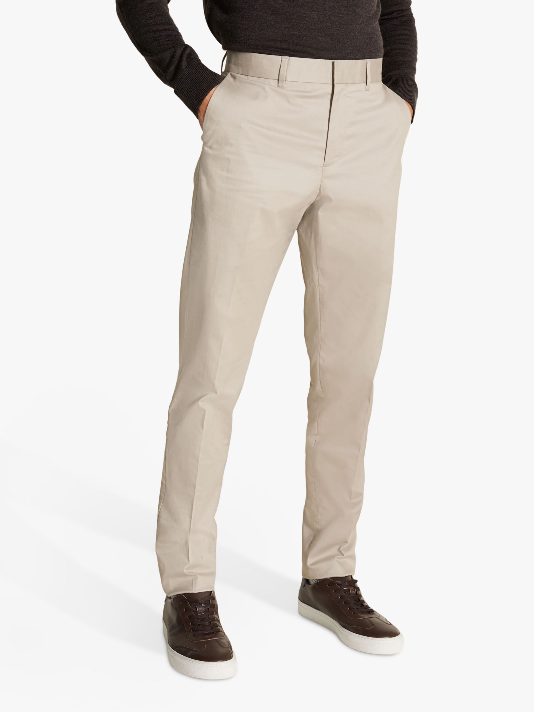 Moss 1851 Slim Fit Stretch Chinos, Stone at John Lewis & Partners