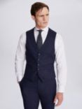 Moss Skinny Fit Twisted Texture Waistcoat, Blue