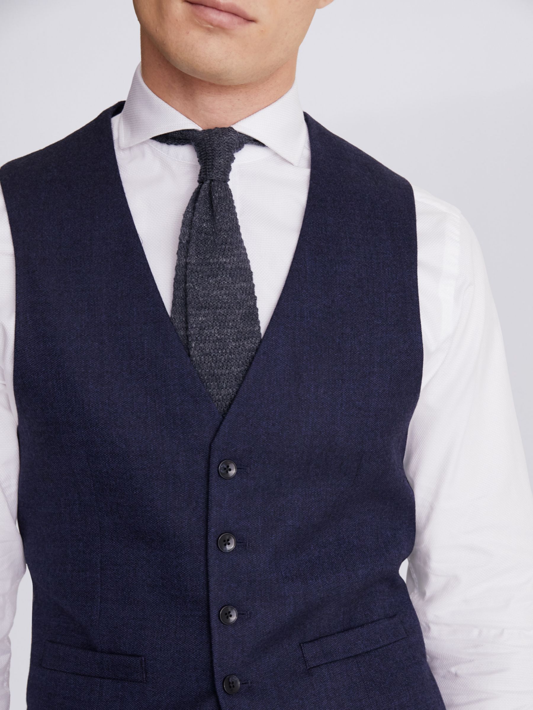 Buy Moss Skinny Fit Twisted Texture Waistcoat, Blue Online at johnlewis.com
