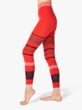 Sweaty Betty Merino Wool Blend Base Layer Stripe Leggings, Pentas Red