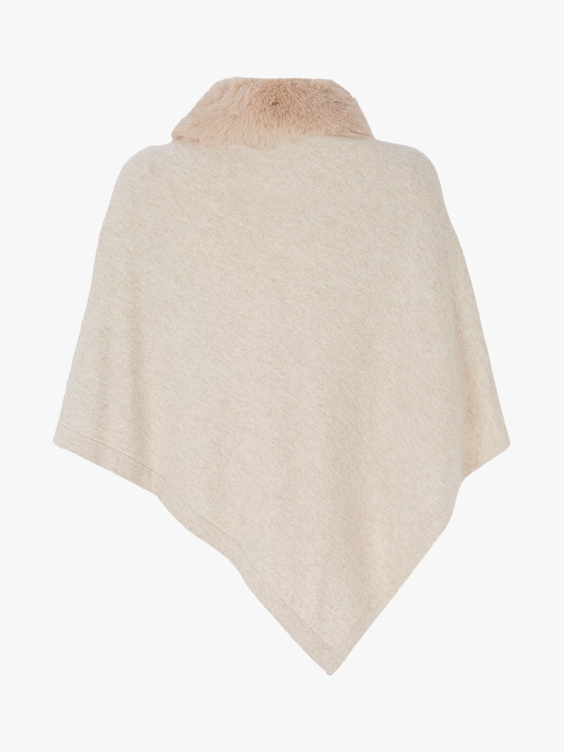 Mint Velvet Faux Fur Trim Poncho, Natural