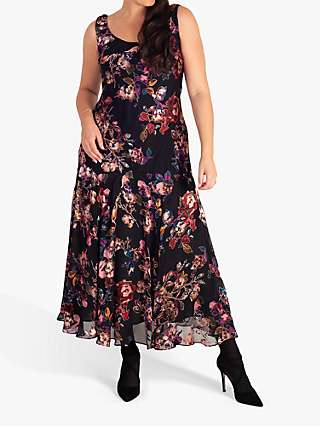Chesca Floral Devoree Maxi Dress, Black/Multi