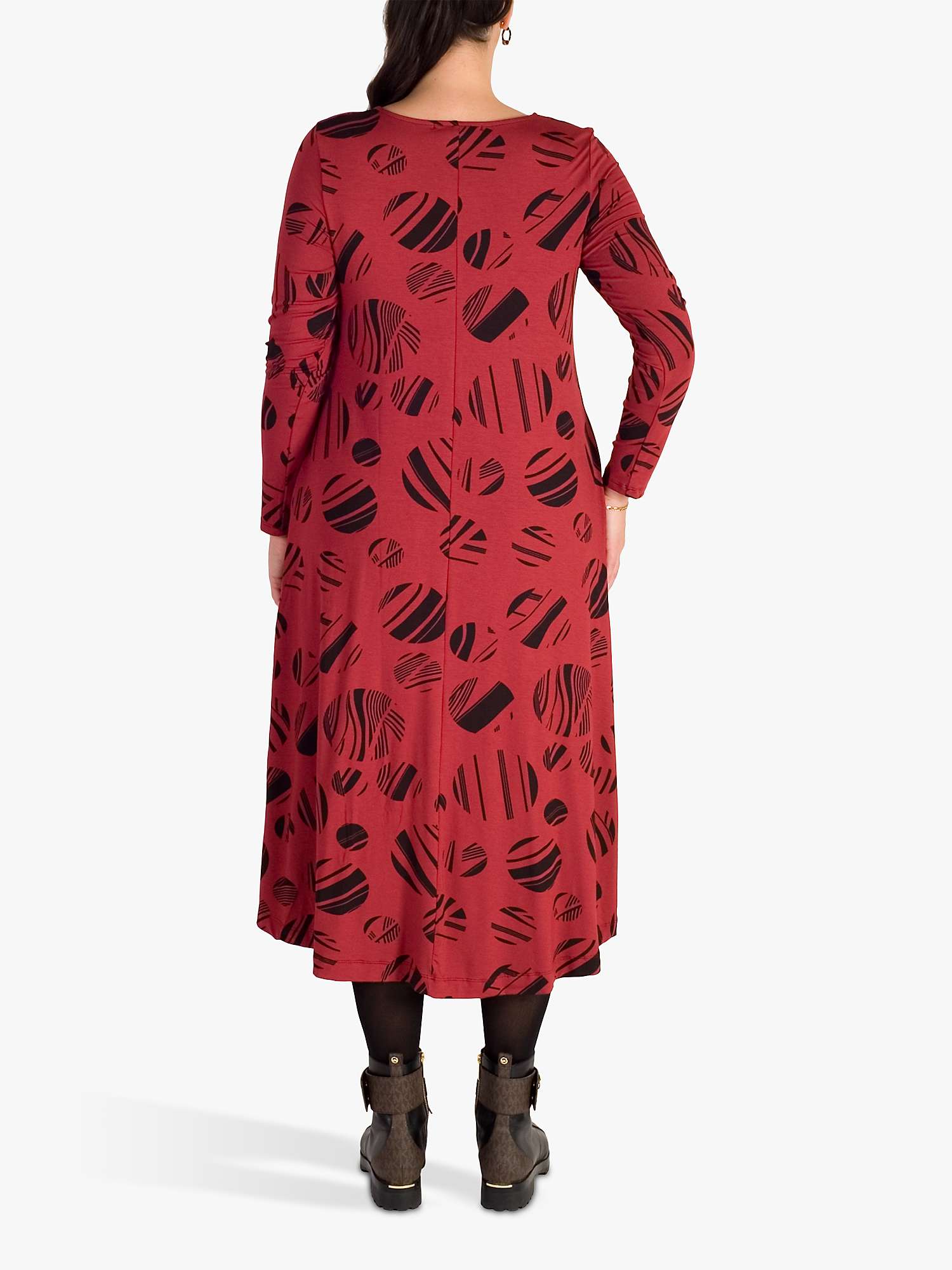 Buy chesca Ruched Hem Printed Dress, Cinnamon/Black Online at johnlewis.com