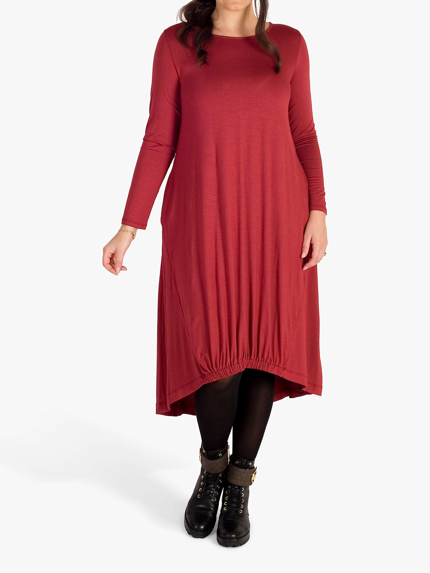 Buy chesca Ruched Hem Midi Dress, Red Online at johnlewis.com
