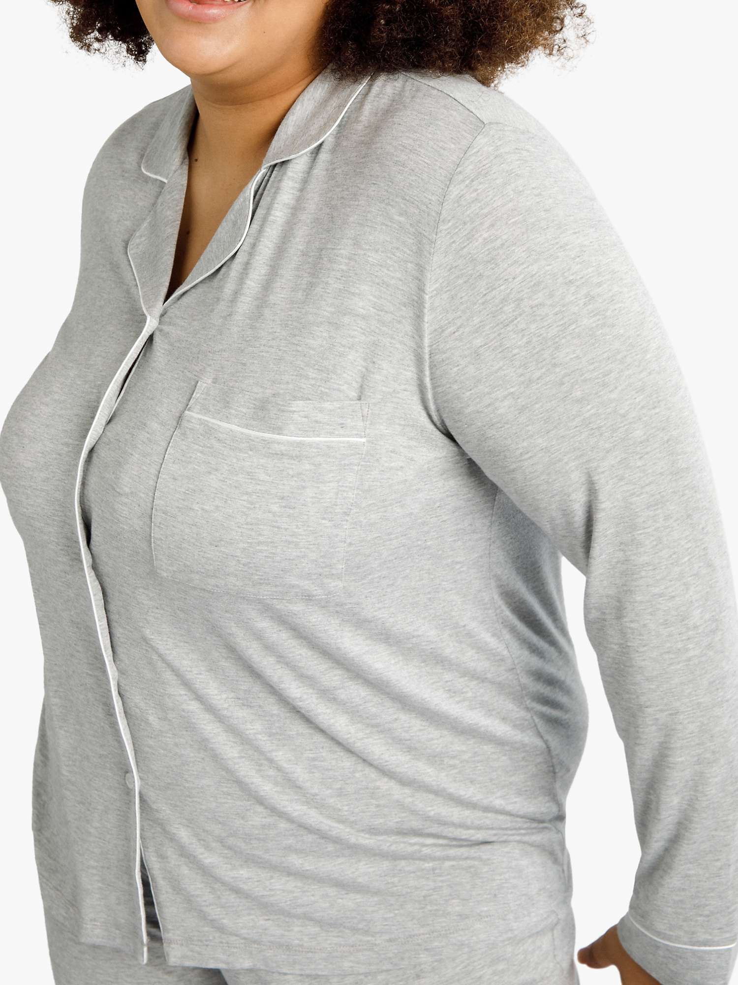 Buy Chelsea Peers Curve Button Up Pyjama Set, Grey Online at johnlewis.com