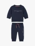 Tommy Hilfiger Baby Essential Logo Crew Neck Sweatshirt and Joggers Set, Twilight Navy