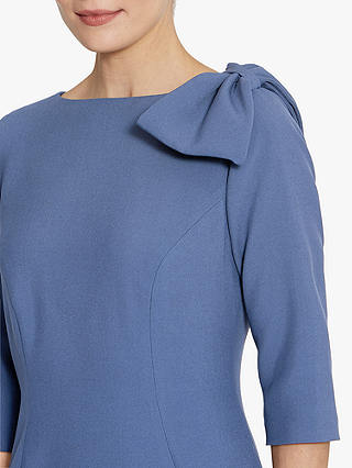 Helen McAlinden Natalie Bow Detail Pencil Dress, Azure Blue