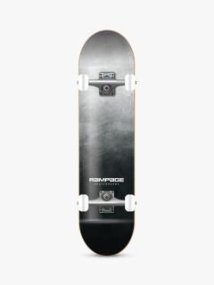 Rampage Mist Fade 8" Complete Skateboard, Grey