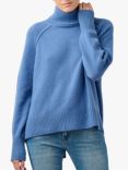 360 Sweater Hudson Roll Neck Cashmere Jumper, Pacific Blue