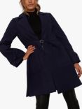 Chi Chi London Structured Bow Cuff Coat, Navy