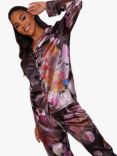Chi Chi London Floral Print Pyjama Set, Black/Multi