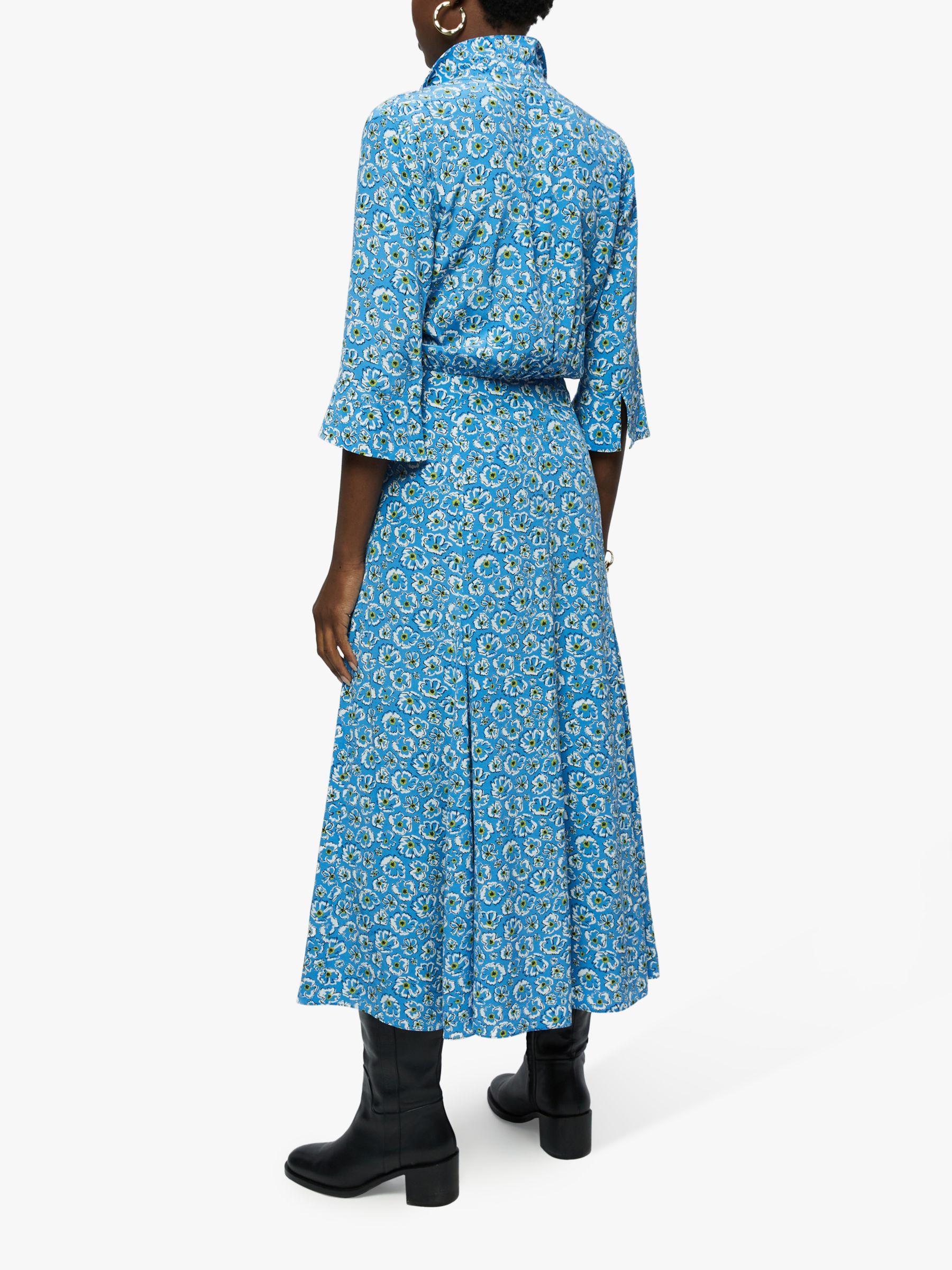 Jigsaw Cosmos Floral Midi Dress, Blue