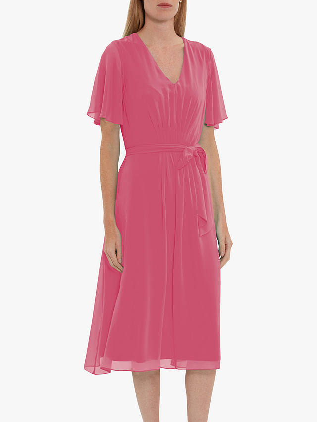 Gina Bacconi Lizelle Chiffon Dress, Pink