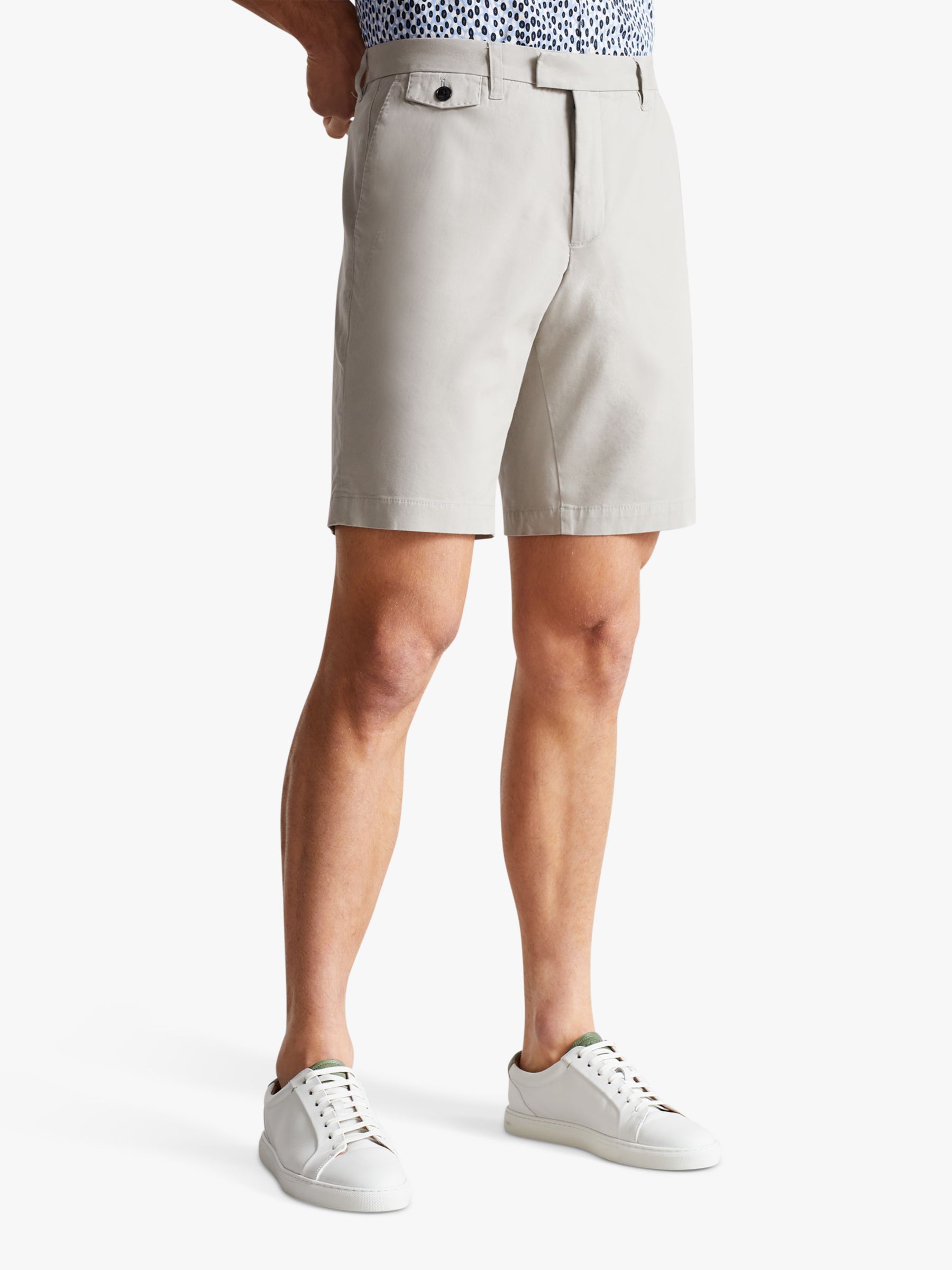 Ted Baker Ashfrd Chino Shorts, Light Grey, 34R