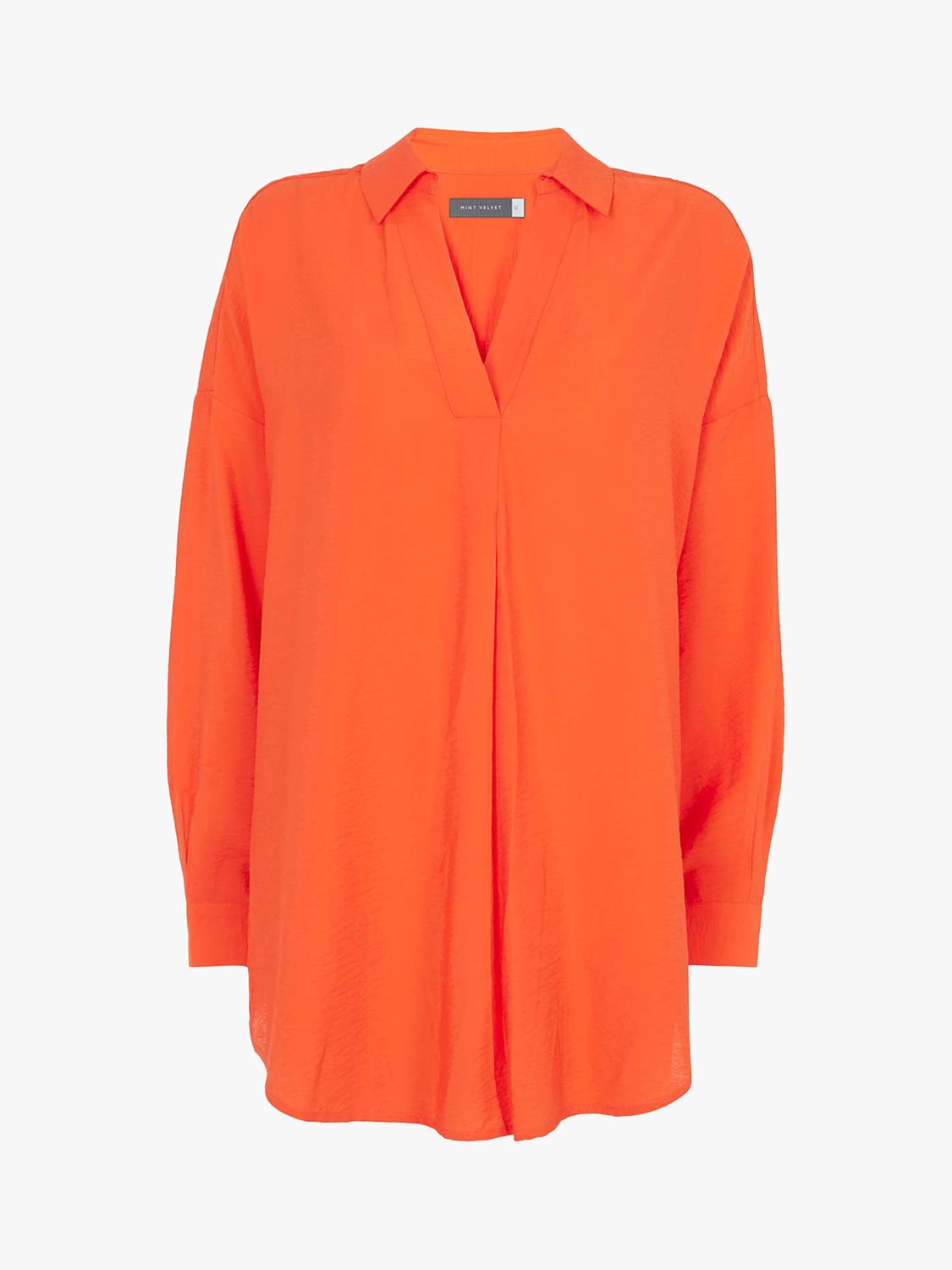 Mint Velvet Oversized Shirt, Orange at John Lewis & Partners