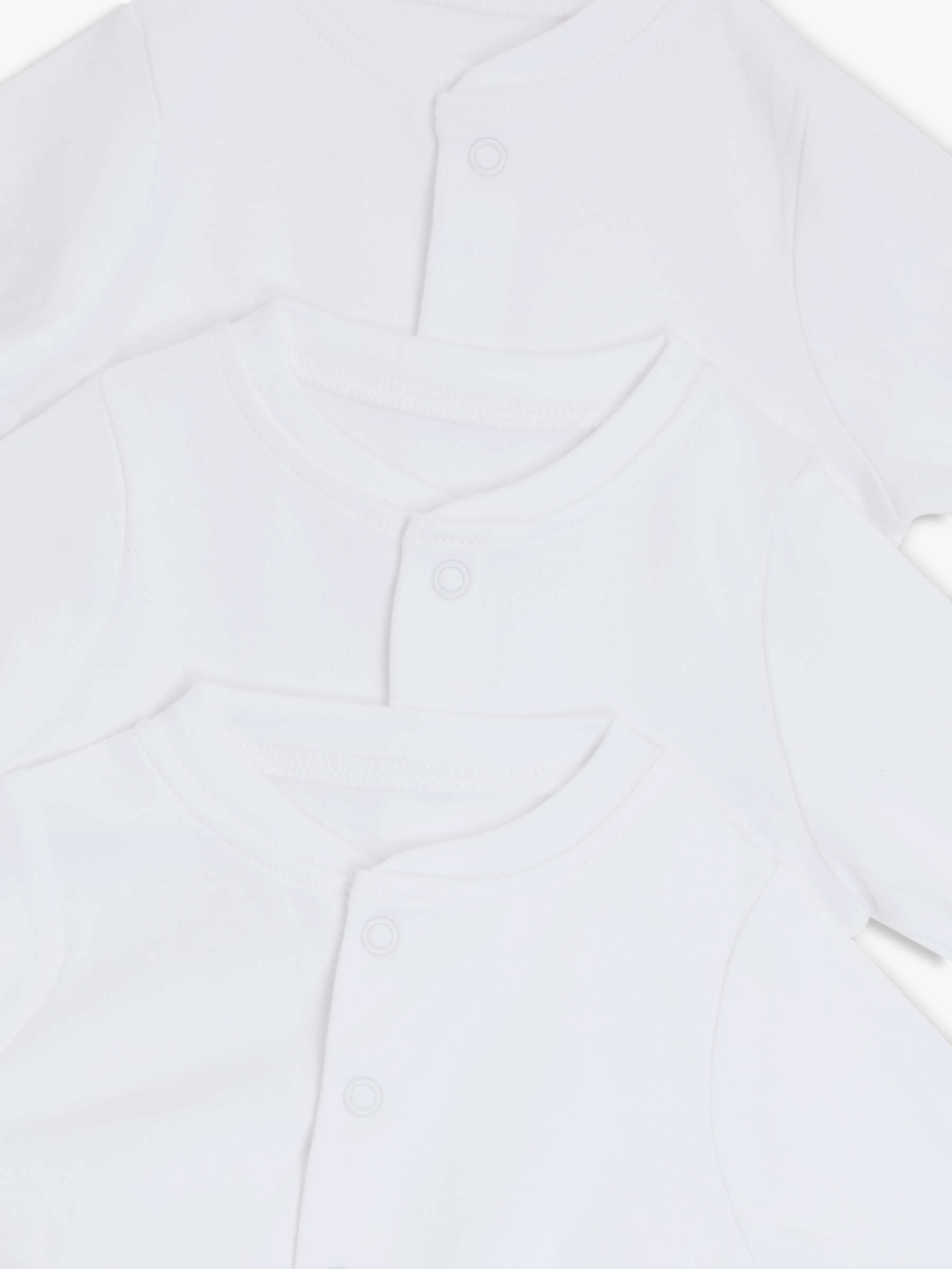Buy John Lewis Baby GOTS Organic Cotton Long Sleeve Sleepsuit, Pack of 5, White Online at johnlewis.com