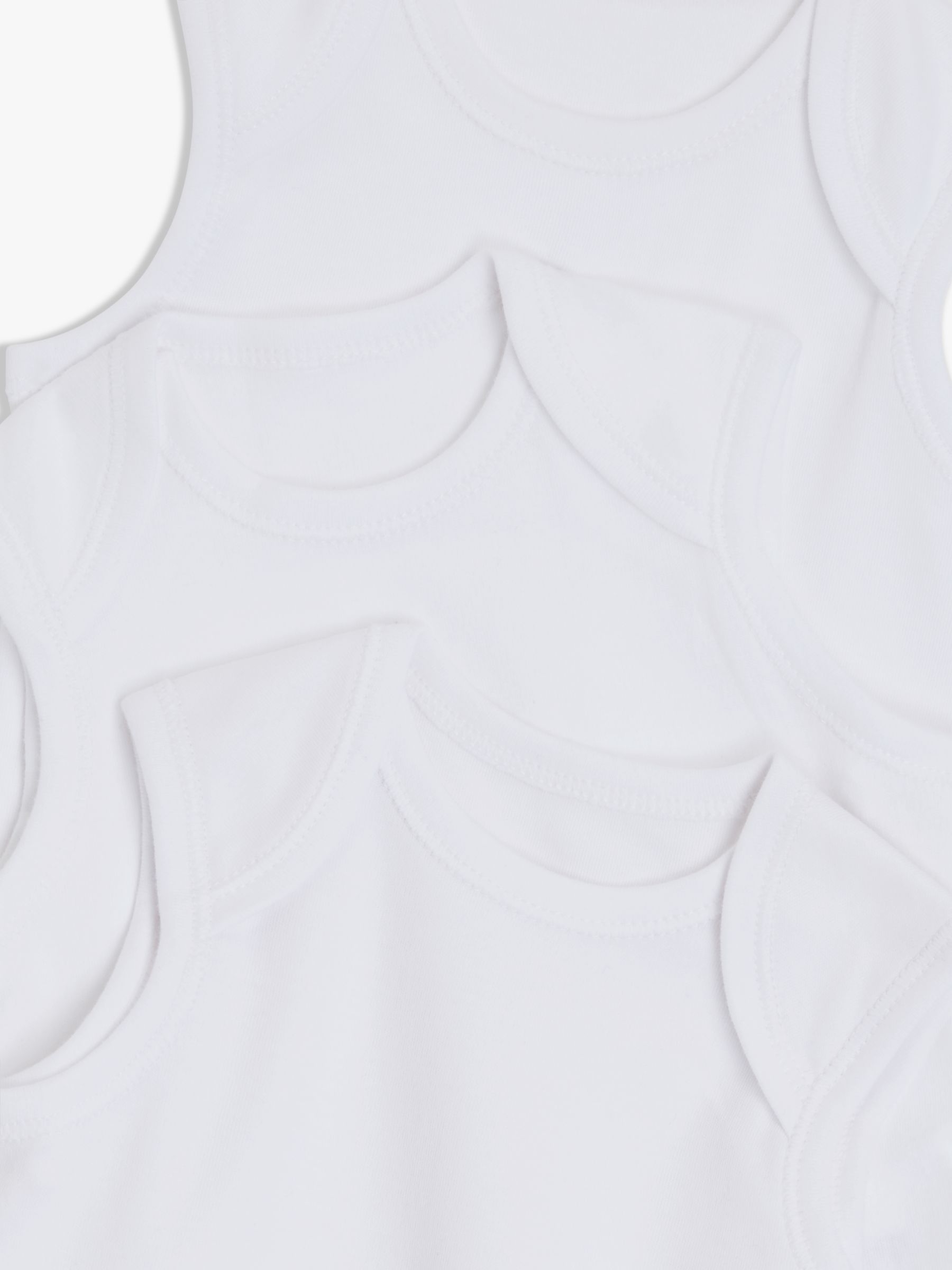 Buy John Lewis Baby GOTS Organic Cotton Sleeveless Bodysuits, Pack of 5, White Online at johnlewis.com