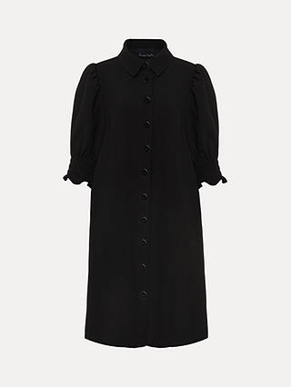 Phase Eight Candice Puff Sleeve Shirt Dress, Black