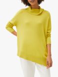 Phase Eight Maltia Asymmetric Cowl Neck Jumper, Lime