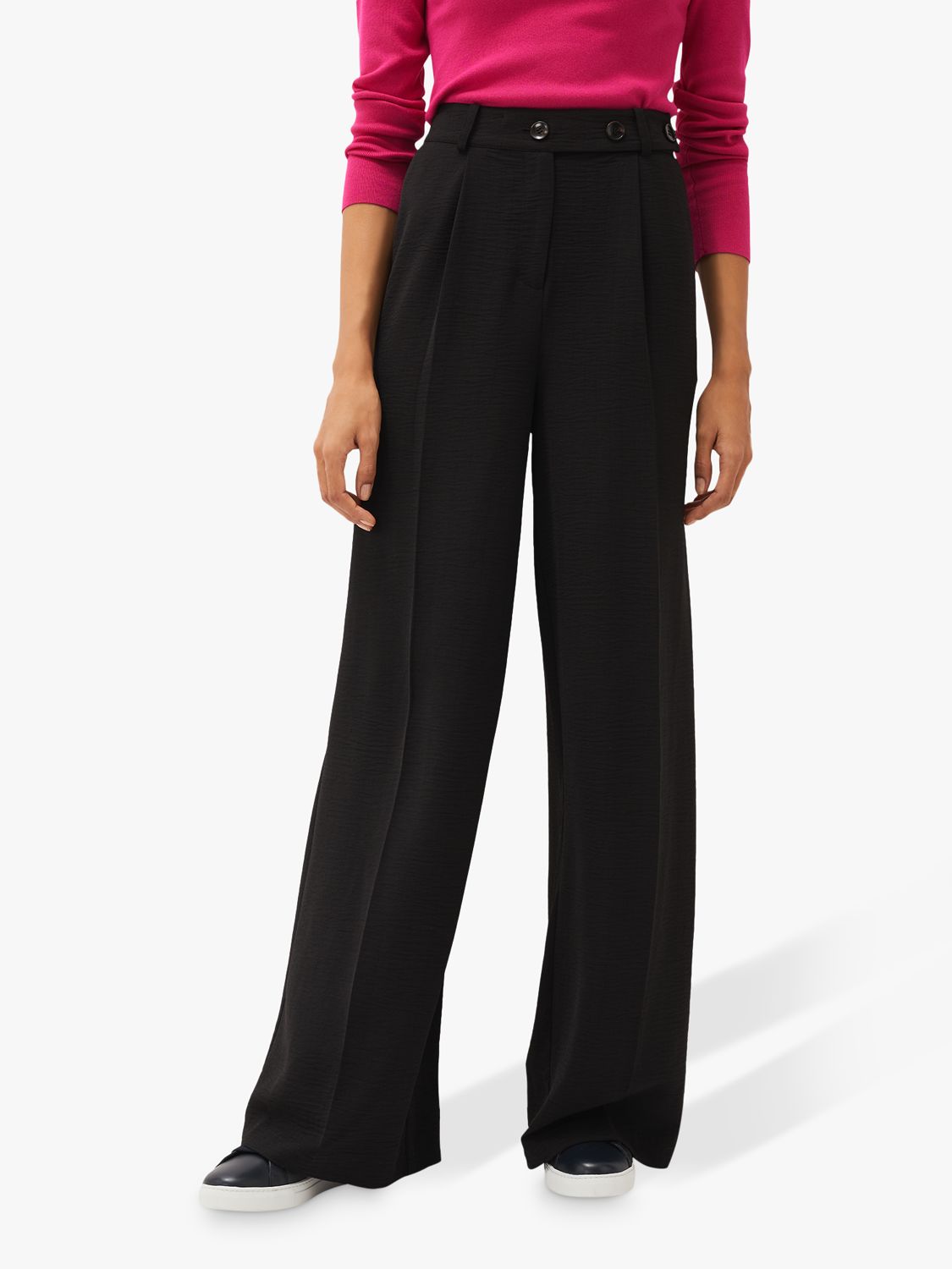 Phase Eight Opal Wide Leg Tailored Trousers, Black, 8