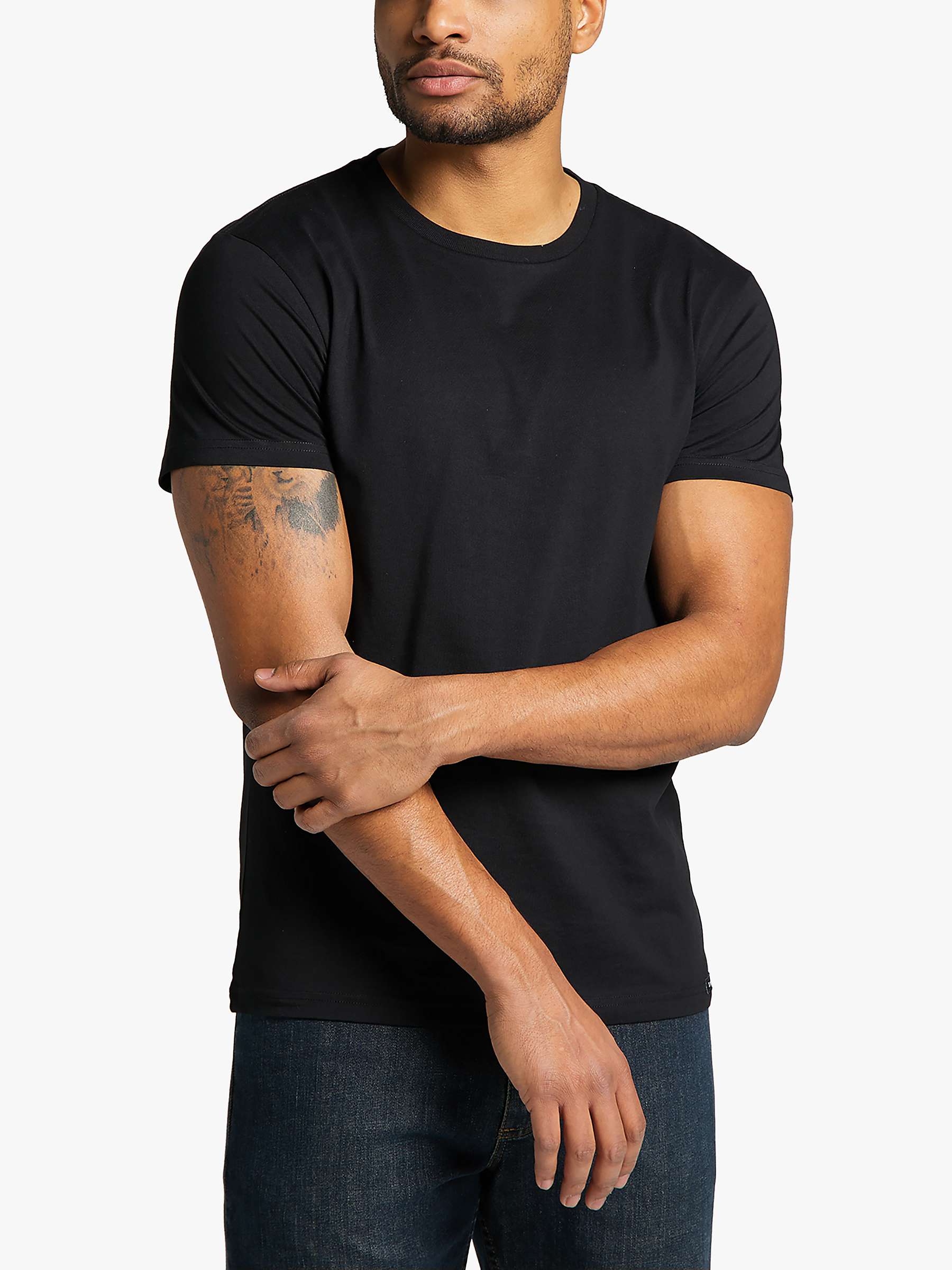 Buy Lee Regular Fit Cotton T-Shirt, Pack of 2, Black/White Online at johnlewis.com