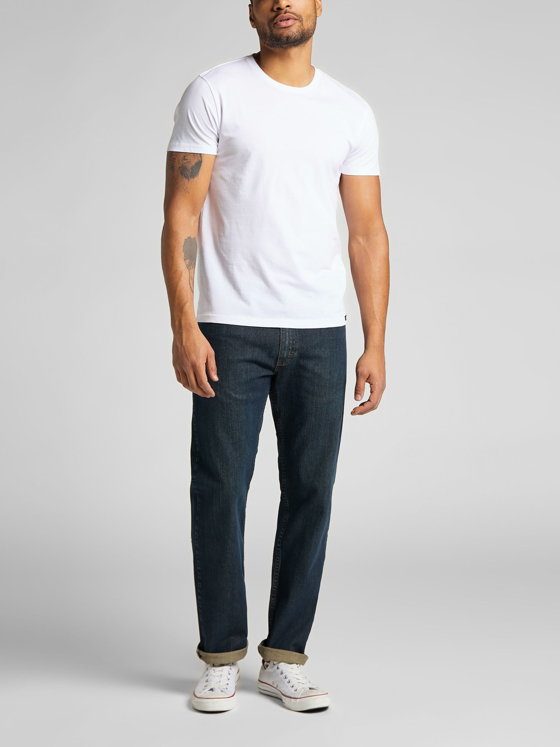 Lee Regular Fit Cotton T-Shirt, Pack of 2, Black/White at John Lewis ...