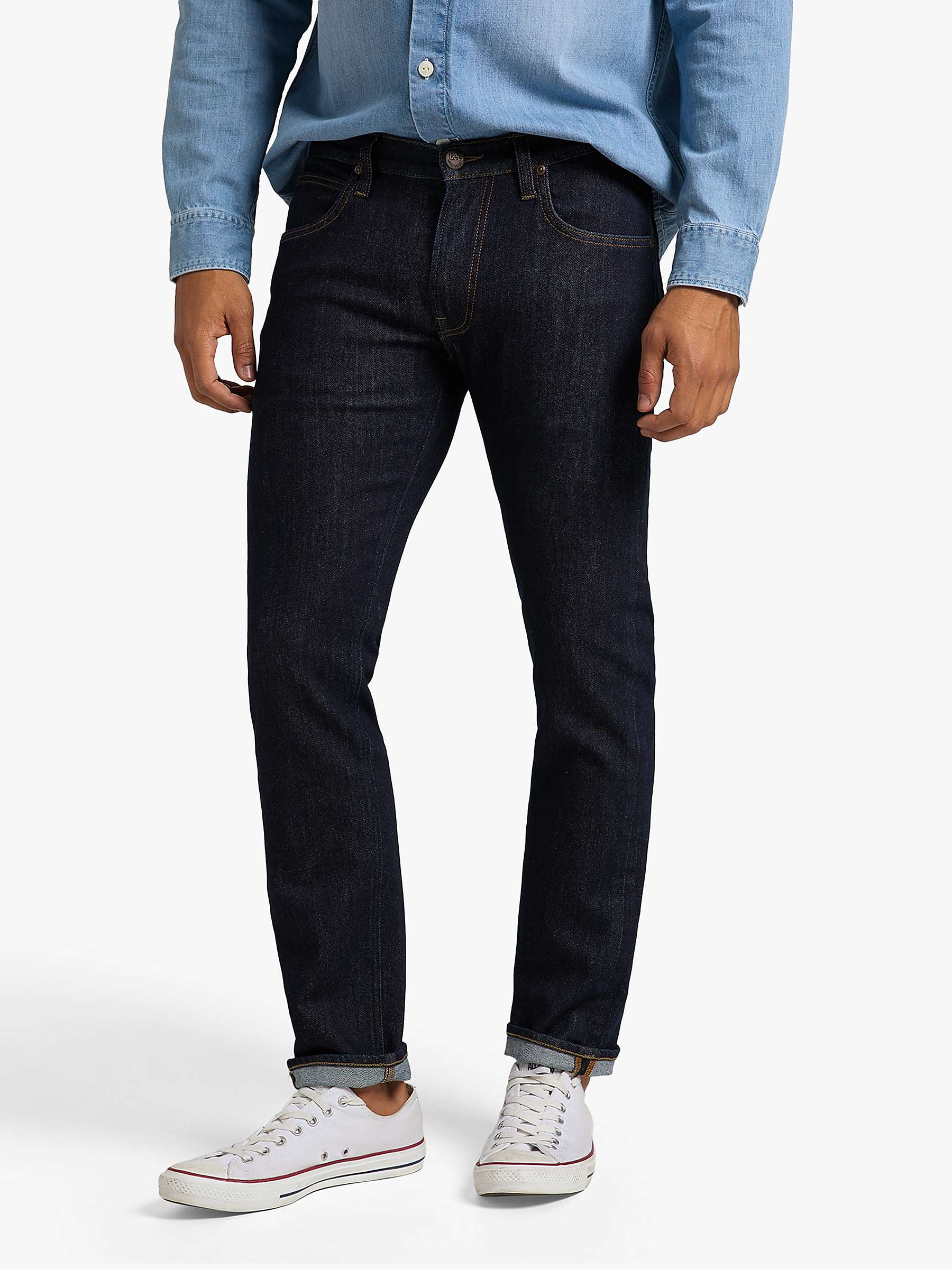 Buy Lee Daren Straight Leg Dark Rinse Denim Jeans, Blue Online at johnlewis.com