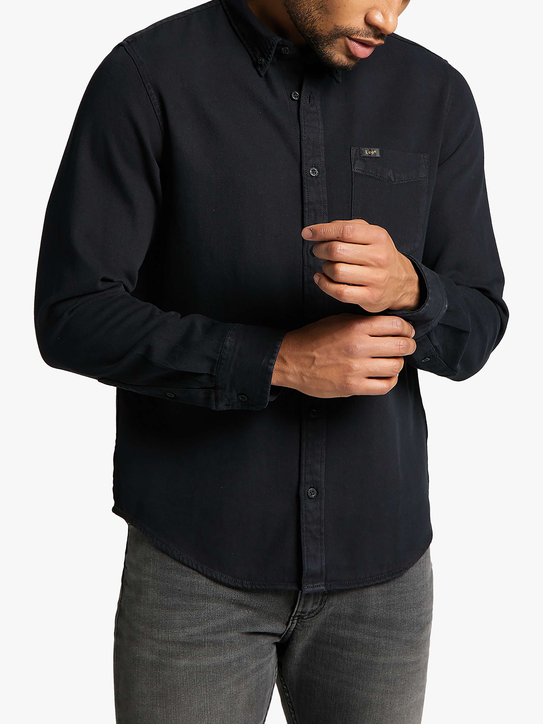 Buy Lee Cotton Regular Fit Shirt, Black Online at johnlewis.com