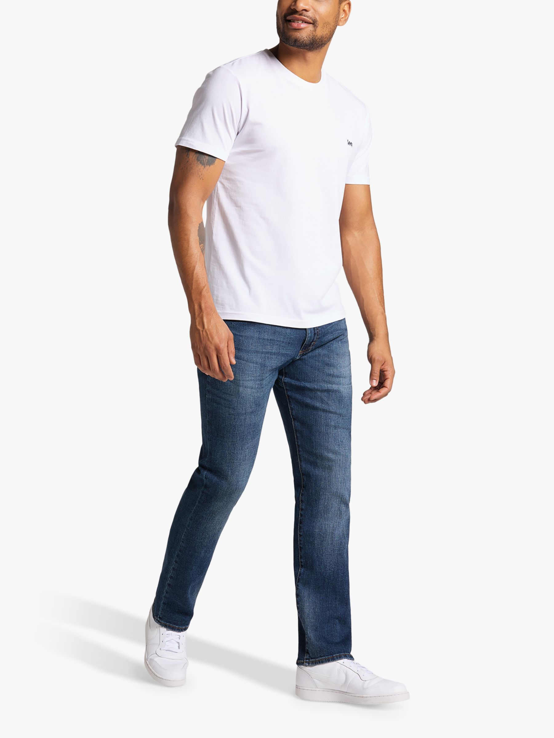 Lee Maddox Straight Fit Denim Jeans, Blue at John Lewis & Partners